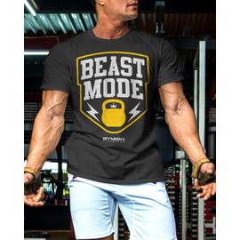 Beast Mode Workout Gym Shirt for Men, Motivational Gym Weightlifting T-Shirt (XL, Beast Mode Color)