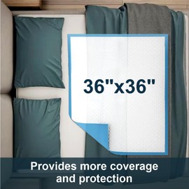 FPN 100-Pack Disposable Underpads 36x36 inch | Extra Large, Ultra-Absorbent, Leak-Proof Bed Protection | Chux Pads for Kids, Adults, Elderly & Pets | Ideal for Incontinence Care & Puppy Training