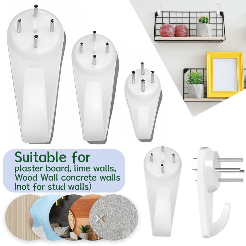 30 Pcs Upgraded Non Trace Picture Hooks –3-Size Set for
