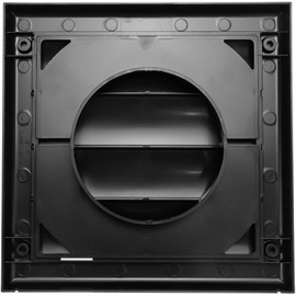 Vent Systems 125mm Exhaust Vent Cover - Black - Dryer Extractor Hood - Dryer Duct Vent Cover with Vents - Exhaust Hood Cap - Single Sided Plastic Air Supply Grille