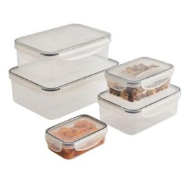 lakeland 5 Clip Rectangular Nestable Storage Containers – Stackable Leak-Proof & Airtight