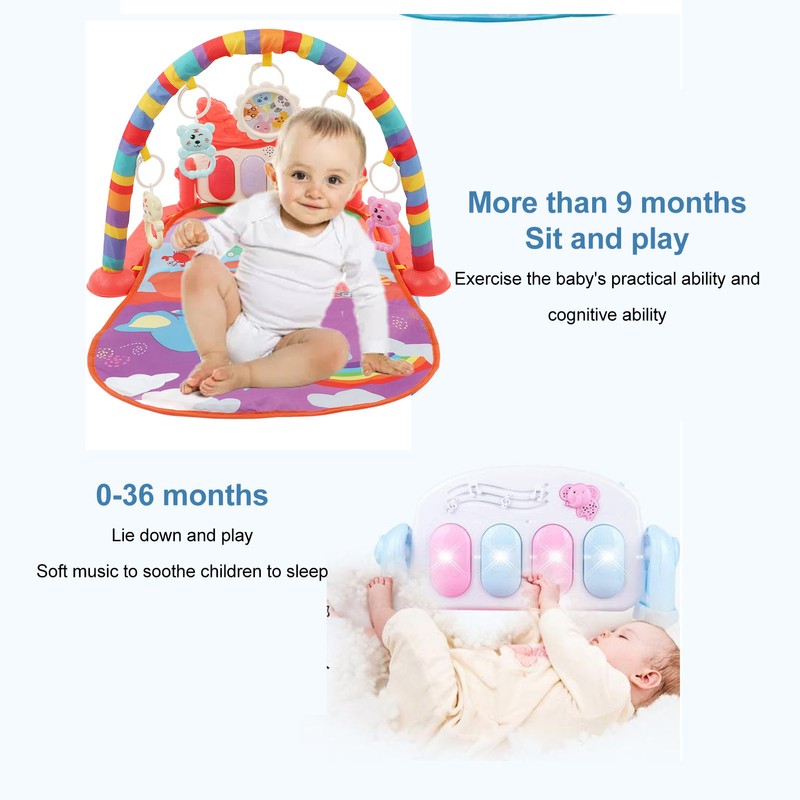 Baby Gym Piano Mat Lullabies Lights Detachable Early Educational Baby