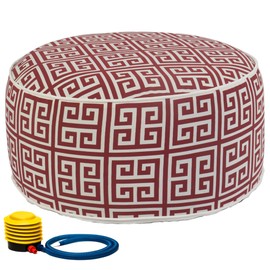 Kozyard Kozyard Inflatable Ottoman Stool - Portable Round Pouf for Indoor/Outdoor Use - Perfect Small Foot Rest or Seating for Kids and Adults - Ideal for Camping or Home (Ruby Red)