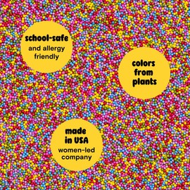 Supernatural Rainbow Nonpareils, Dye-Free Natural Sprinkles, Soy-Free, Gluten-Free, Vegan, Made in USA, 16oz