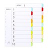 10 Part Folder Dividers A4, Coloured Multi Hole Card Folder