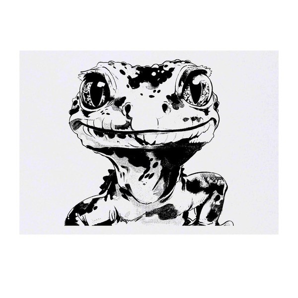 Large 'Happy Leopard Gecko' Temporary Tattoo (TO00074489)