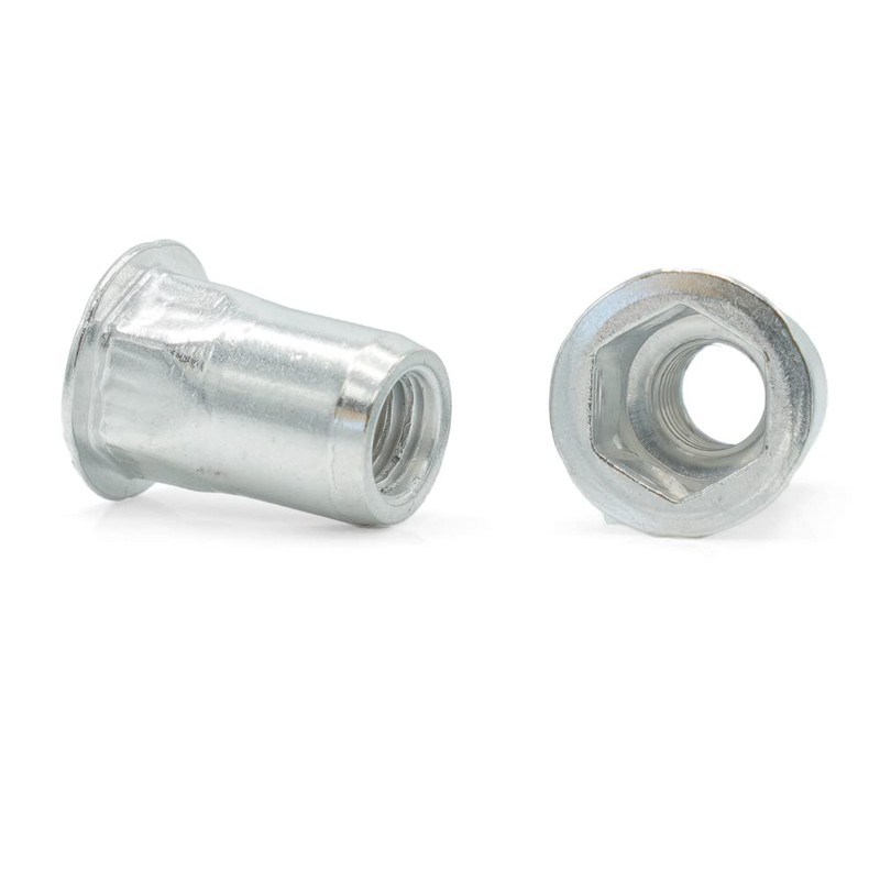 1/4-20 Thinwall Half Hex Low Profile Head Rivet Nut -