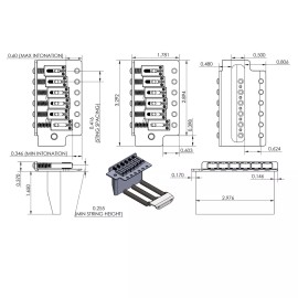 Hipshot NEW Hipshot 2-1/16" Synchronized Tremolo Bridge For Import Strat 0.416 - BLACK