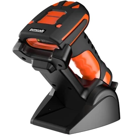 2D Bluetooth Industrial Barcode Scanner, Industrial Bar Code Reader with Wireless 433Mhz 1800 Feet Transmission Distance ，for Intensive scanning of Large Warehouse