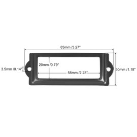 sourcing map Pack of 10 Metal Label Holder File Name Card Frame for Office Replacement Black 83 x 30 mm