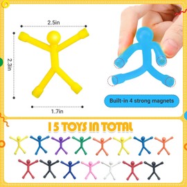 15 Pack Fridge Magnets Men, Mini Magnetic People, Small Colorful Magnetic Refrigerator, Funny Flexible Magnet Fun Magnets for Whiteboard, Cute Magnet for Fridge, School, Office