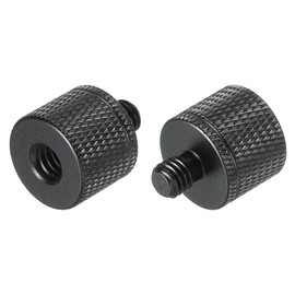 sourcing map 2 Pack Microphone Stand Adapter 1/4 Female x M6 Male Camera Screw Black