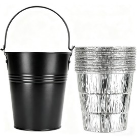 AOREWTGGH Drip Grease Bucket for Pit Boss, Traeger, Oklahoma Joe's, Pellet Grill Smoker Bucket with 10 Pack Liners,Traeger Grease Liners