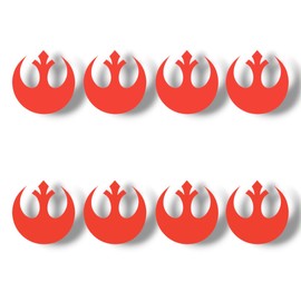 Rebel Alliance 1 x1 Die-Cut Vinyl Decal Sticker Set, 8 Pack, for Cars, Laptops, Bottles, Phones (Red)