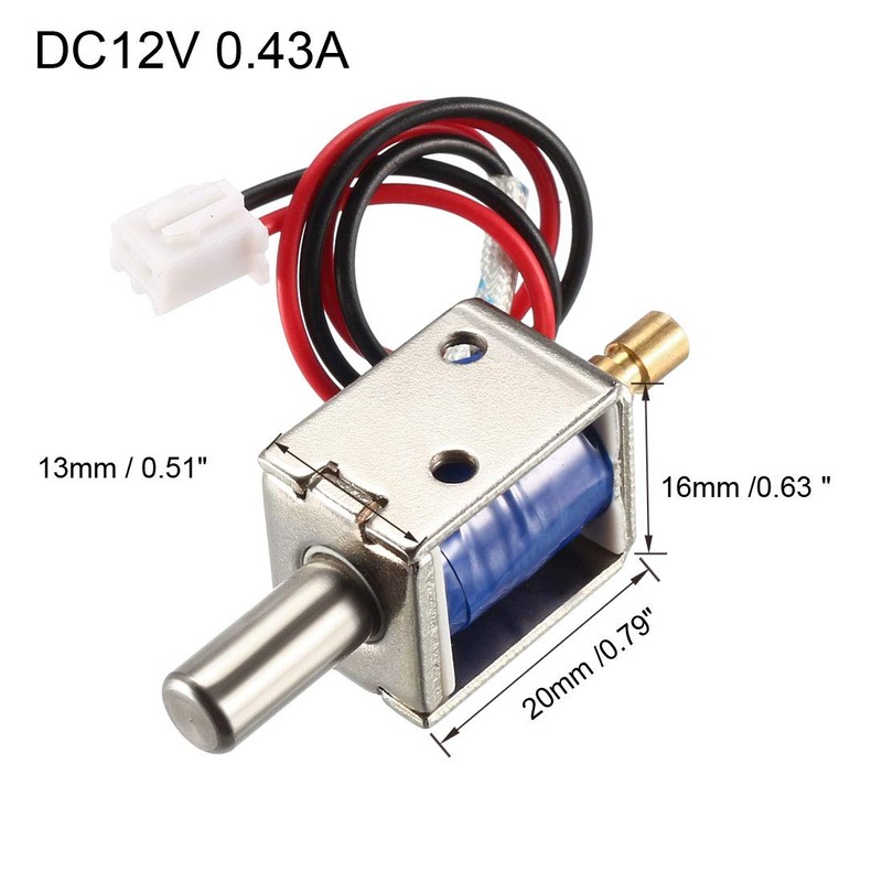 uxcell® DC 12V 0.43A 4mm Mini Electromagnetic Solenoid Lock Push