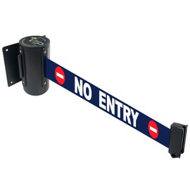 Retractable Wall Barrier With Tuff Tex Black Finished (96" No Entry)