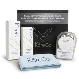 KareCo Kit Profesional de Lifting Facial  Reductor Antiarrugas  Micromasajeador para Rejuvenecimiento  Crema Hidratante Facial con Ácido Hialurónico  