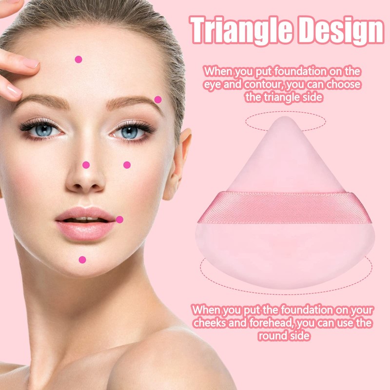 Pimoys 15 Pieces Powder Puff Face Triangle Makeup Puffs for