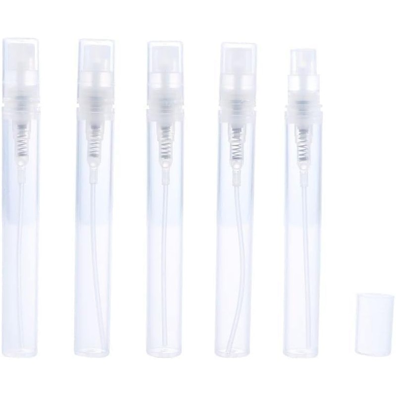5Pcs White Mini Perfume Bottle,Protable Liquid Container Atomizer Bottles Plastic