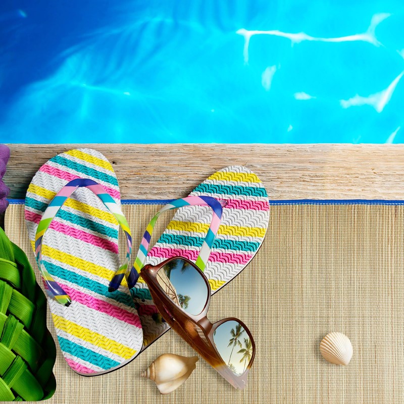 Qunclay 4 Packs Straw Beach Mat Waterproof Non Slip Straw