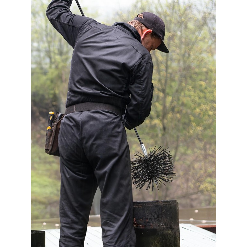 Chimney Cleaning Brush with Standard 1/4" NPT End Fitting -