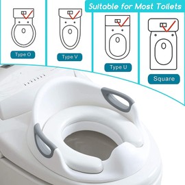 Children's Toilet Seat Toilet Seat for Boys and Girls Children's Toilet Seat for Cushion Handle and Backrest Toilet Trainer for Round and Oval Toilets