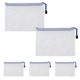 TKY Zippered File Case, File Bags, Organize Storage, Receipts, Documents, Set of 5 (A5)