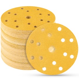 STEBRUAM Pack of 50 Sandpaper 150 mm Velcro Sanding Discs for 6 Inch Drywall Sanders Random Orbital Sander