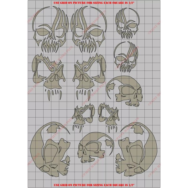 Paint Masks Plus SKL1000S Super Skulls Solvent Based Vinyl Masking/