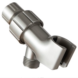 OFFO Shower Head Holder for Handheld Shower Head, Brushed Nickel Adjustable Shower Arm Mount for Connecting Shower Arm and Shower Hose, 1/2 in IPS Female Inlet and Male Outlet