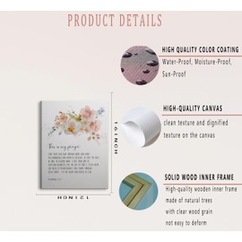 UNDDISINS Christian Floral Scripture Canvas Wall Art Philippians 1:9–11 Bible Verse Painting Picture Wall Decor Scripture Religious Home Print Artwork for Living Room Bedroom Church Home Decoration