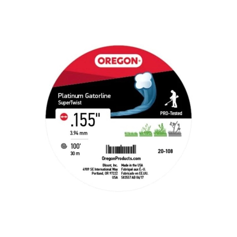 Platinum Gatorline Supertwist Trimmer Line .155-Inch 100-Foot - Impact Resistant
