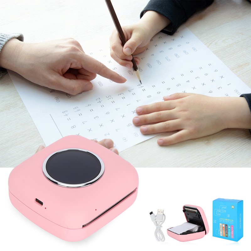 Mini Pocket Printer Bluetooth Thermal Portable Student Wrong Exercise Photo