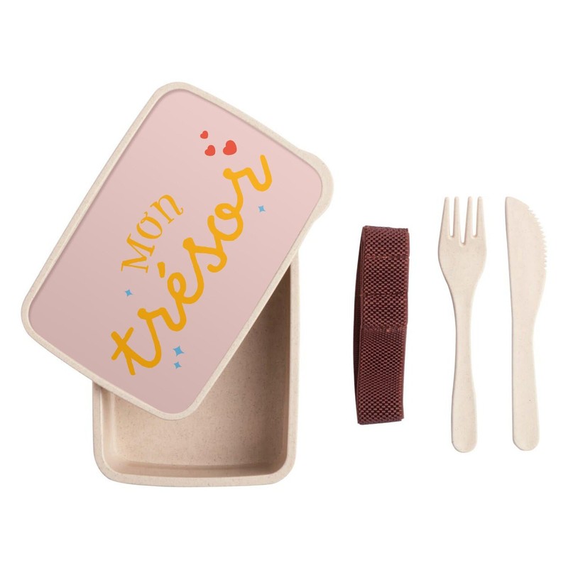 Fabulous Lunch Box with Cutlery Pink - Mon Trésor Bébé
