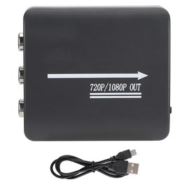 Mini AV CVBS RCA to HDMI Video Audio Converter Adapter 1080P TV Signal Switcher Black