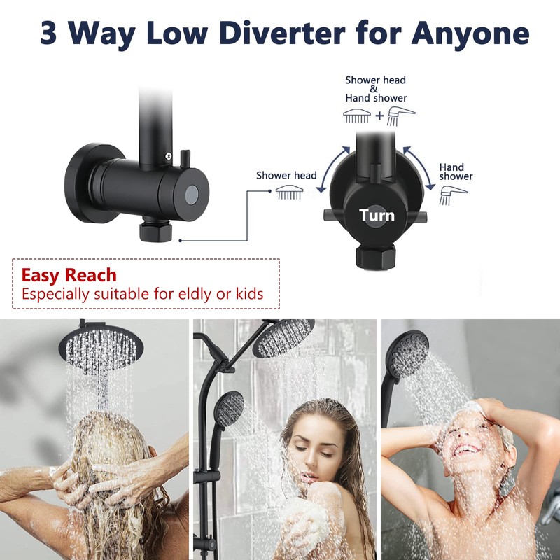 UCLIMAA Rainfall 8 Inch Round Shower Head with High Pressure