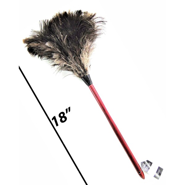 18" Ostrich Feather Dusters by AAYU, Premium Feathers duster long handle for cleaning and Feather Moping | Genuine Ostrich Feather Duster with Wooden Handle | Eco-Friendly | Easy to Clean Dust (45 cm)