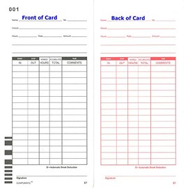 500 Lathem 7000E 7500E Time Clock Cards, E7 Compatible