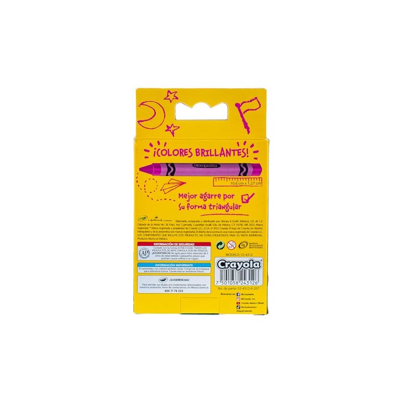 Crayola 12 Crayones Triangulares Jumbo