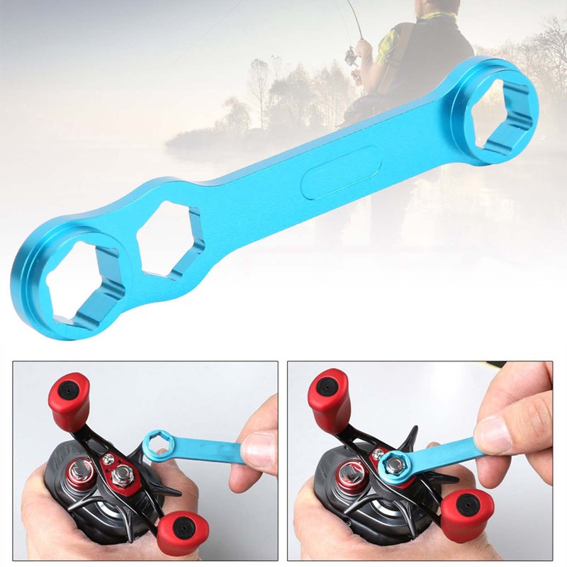 DIY Casting Fishing Reel Wrench Blue Aluminium Alloy Spanner Repairing