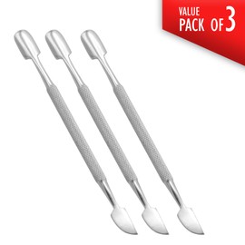 Nail Cuticle Pusher Manicure Set Cuticle Remover Professional Pedicure Scrapper Pedicure Tools (Pack of 3)