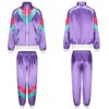 FOVER 80er Jahre Outfit Herren Damen Kostüm Trainingsanzug Pop Art