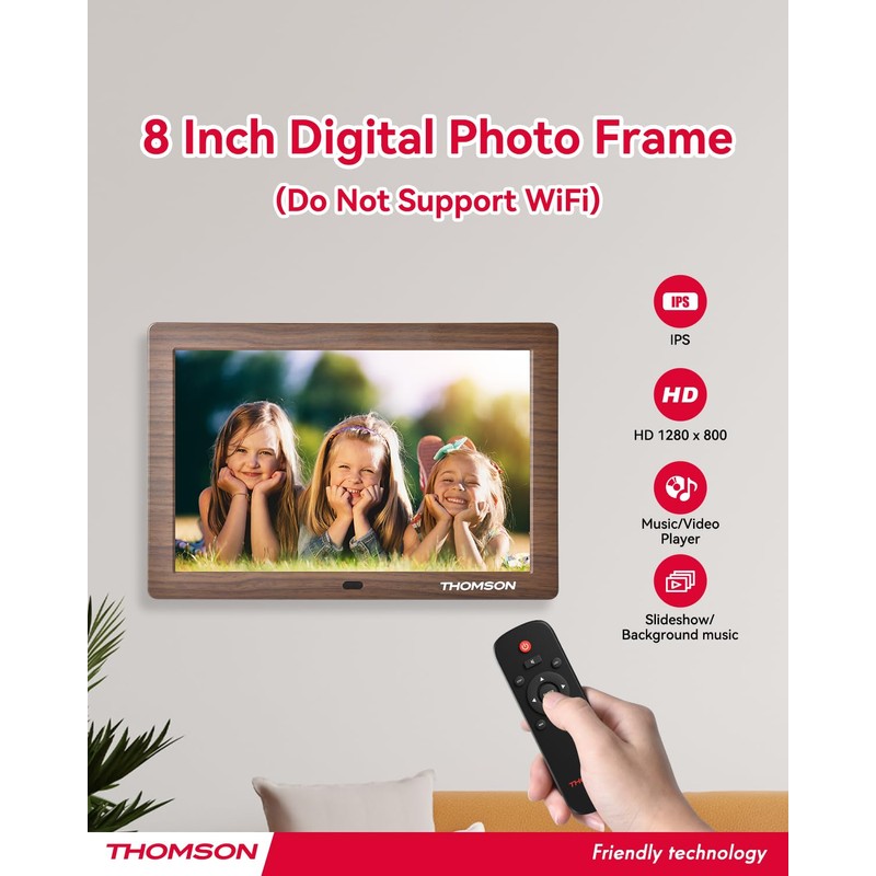THOMSON 8" Digital Picture Frame, 1280 * 800 IPS Full