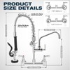 BZIMAK Commercial Sink Faucet - 21" Height Commercial Faucet Wall