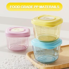 Tasttin Baby Food Containers - 5 oz Food and Snack Storage Jars with Sealing Lids, Safe and Durable, Freezer, Microwave and Dishwasher Safe