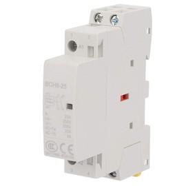 2P 25A AC Contactor, 220V/230V 2NO 50/60HZ DIN Rail Household AC Contactor, Low Noise Energy Saving AC Contactor for Household Applications