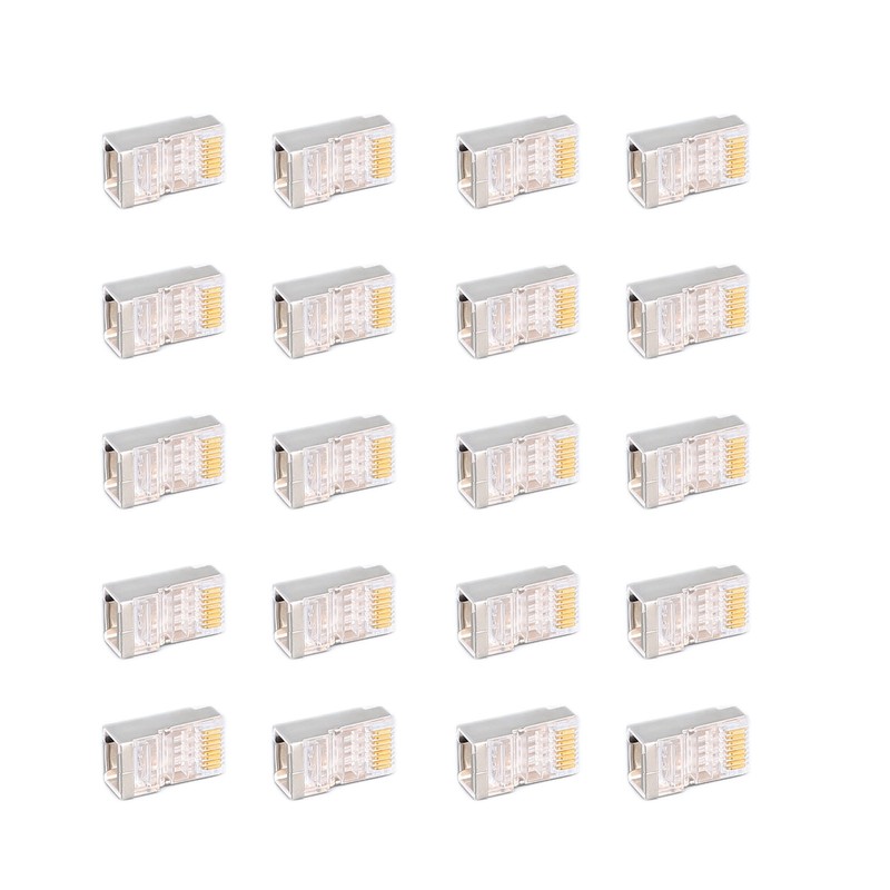100Pcs CAT6 RJ45 Metal Shielded Connector Safe Reliable Net Shielded