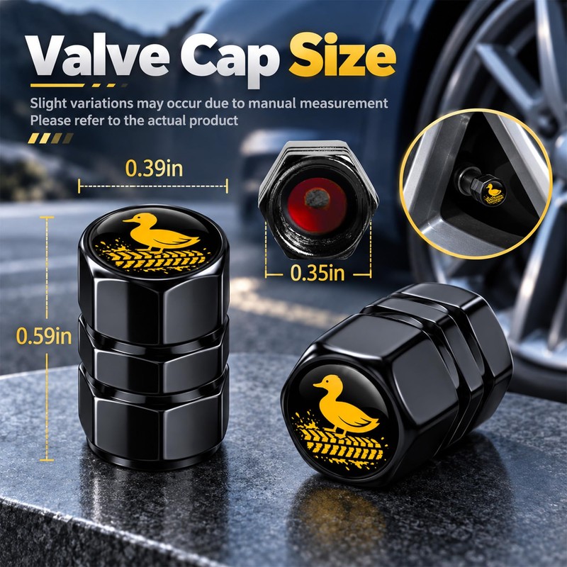 Duck Tire Valve Stem Caps Compatible with Jeep Wrangler All
