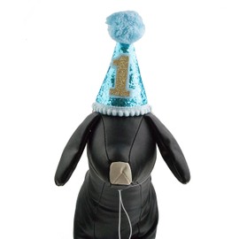 PET SHOW 1pc/Pack Blue Small Dog Birthday Party Hat for Boys Pets 1-Year-Old Cat Kitten Headband Grooming Accessories Costumes