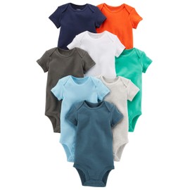 Carter's Baby Boys' 8-Pack Short-Sleeve Bodysuits, Assorted Pack, PRE
